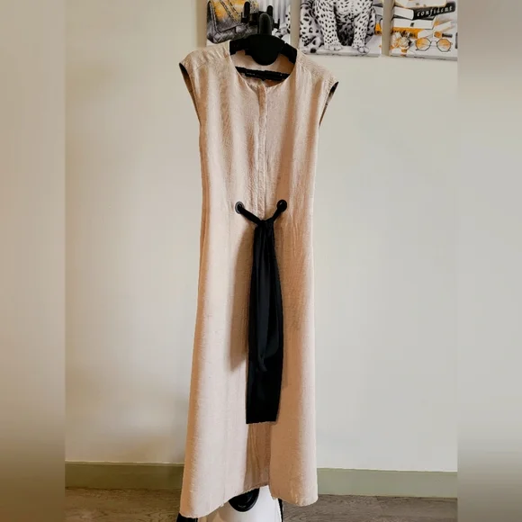 Zara | Dresses | Zara Long Dress Beige Color Xsmall Size | Poshmark